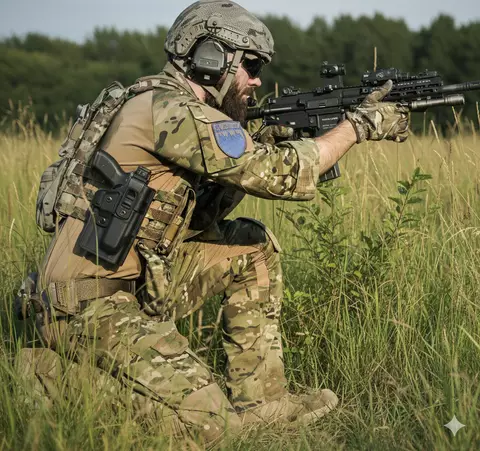 Military soldier on the field