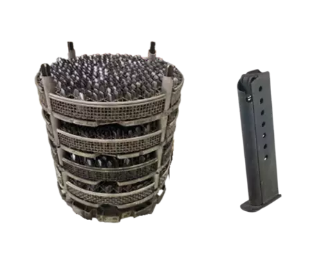 Pistol magazines with very low distortion